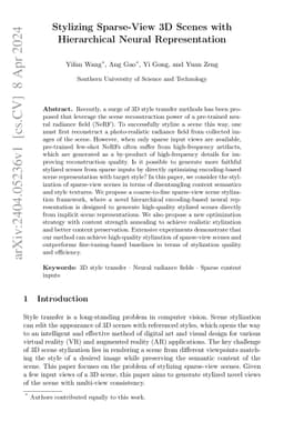 Stylizing Sparse-View 3D Scenes with Hierarchical Neural Representation