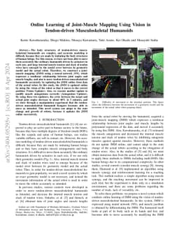 Online Learning of Joint-Muscle Mapping Using Vision in Tendon-driven
  Musculoskeletal Humanoids