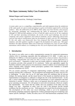 The Open Autonomy Safety Case Framework