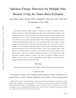 Quickest Change Detection for Multiple Data Streams Using the
  James-Stein Estimator