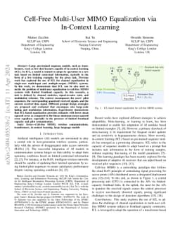 Cell-Free Multi-User MIMO Equalization via In-Context Learning
