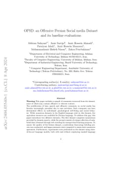 OPSD: an Offensive Persian Social media Dataset and its baseline
  evaluations