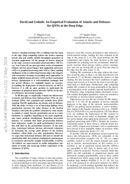 David and Goliath: An Empirical Evaluation of Attacks and Defenses for
  QNNs at the Deep Edge