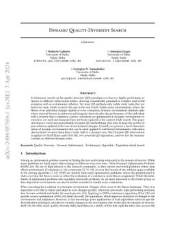 Dynamic Quality-Diversity Search