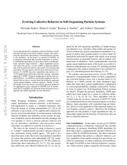 Evolving Collective Behavior in Self-Organizing Particle Systems