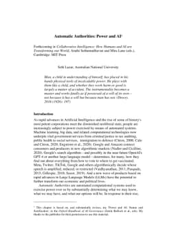 Automatic Authorities: Power and AI