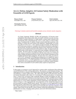 AEGIS: Online Adaptive AI Content Safety Moderation with Ensemble of LLM
  Experts