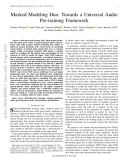 Masked Modeling Duo: Towards a Universal Audio Pre-training Framework