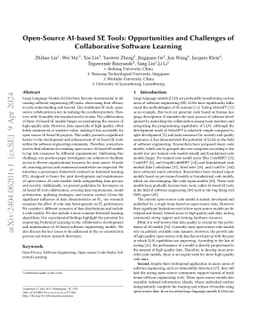 Open-Source AI-based SE Tools: Opportunities and Challenges of
  Collaborative Software Learning