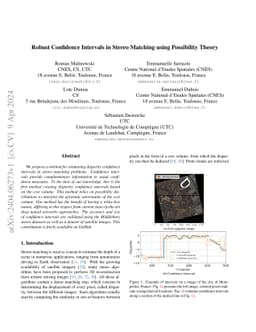 Robust Confidence Intervals in Stereo Matching using Possibility Theory