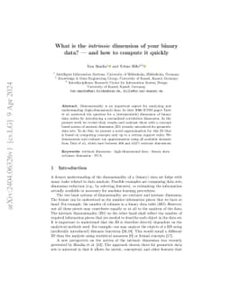 What is the $\textit{intrinsic}$ dimension of your binary data? -- and
  how to compute it quickly