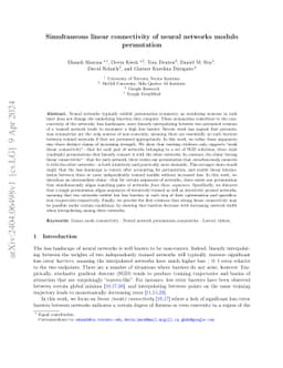 Simultaneous linear connectivity of neural networks modulo permutation