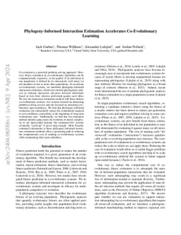 Phylogeny-Informed Interaction Estimation Accelerates Co-Evolutionary
  Learning