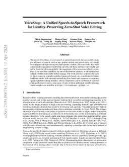 VoiceShop: A Unified Speech-to-Speech Framework for Identity-Preserving
  Zero-Shot Voice Editing