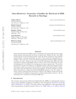 Onco-Retriever: Generative Classifier for Retrieval of EHR Records in
  Oncology