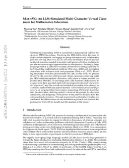MathVC: An LLM-Simulated Multi-Character Virtual Classroom for Mathematics Education