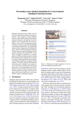 Personality-aware Student Simulation for Conversational Intelligent
  Tutoring Systems