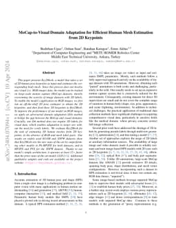 MoCap-to-Visual Domain Adaptation for Efficient Human Mesh Estimation
  from 2D Keypoints