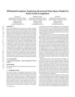 3DMambaComplete: Exploring Structured State Space Model for Point Cloud
  Completion
