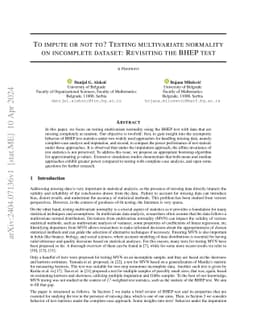 To impute or not to? Testing multivariate normality on incomplete
  dataset: Revisiting the BHEP test