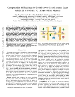 Computation Offloading for Multi-server Multi-access Edge Vehicular
  Networks: A DDQN-based Method