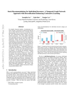 Stock Recommendations for Individual Investors: A Temporal Graph Network
  Approach with Diversification-Enhancing Contrastive Learning