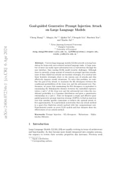Goal-guided Generative Prompt Injection Attack on Large Language Models