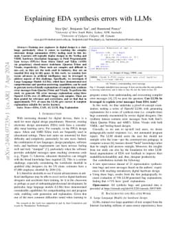 Explaining EDA synthesis errors with LLMs