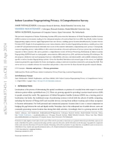 Indoor Location Fingerprinting Privacy: A Comprehensive Survey