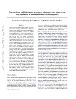 Post-hurricane building damage assessment using street-view imagery and
  structured data: A multi-modal deep learning approach