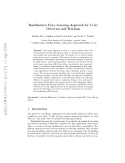 Trashbusters: Deep Learning Approach for Litter Detection and Tracking