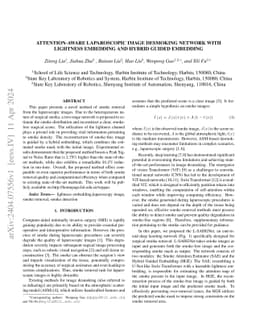 Attention-Aware Laparoscopic Image Desmoking Network with Lightness
  Embedding and Hybrid Guided Embedding