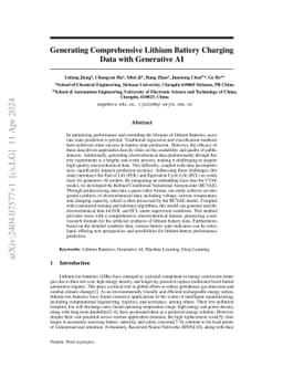 Generating Comprehensive Lithium Battery Charging Data with Generative
  AI
