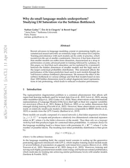 Why do small language models underperform? Studying Language Model
  Saturation via the Softmax Bottleneck