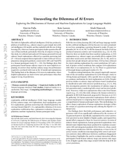 Unraveling the Dilemma of AI Errors: Exploring the Effectiveness of
  Human and Machine Explanations for Large Language Models