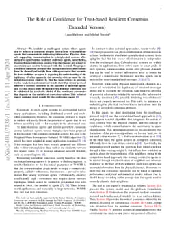 The Role of Confidence for Trust-based Resilient Consensus (Extended
  Version)