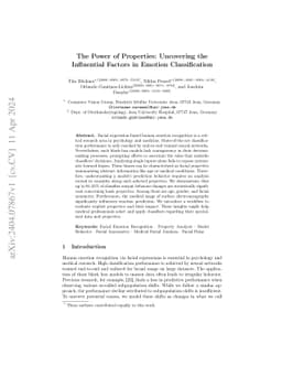 The Power of Properties: Uncovering the Influential Factors in Emotion
  Classification