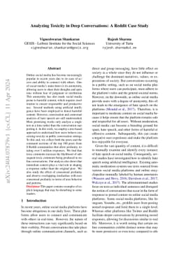 Analyzing Toxicity in Deep Conversations: A Reddit Case Study