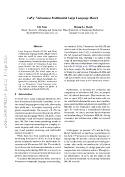LaVy: Vietnamese Multimodal Large Language Model