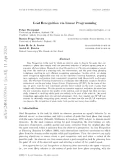 Goal Recognition via Linear Programming