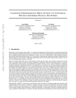 Learning Chemotherapy Drug Action via Universal Physics-Informed Neural
  Networks