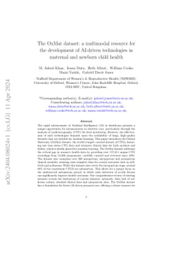 The OxMat dataset: a multimodal resource for the development of
  AI-driven technologies in maternal and newborn child health