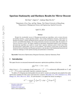 Spurious Stationarity and Hardness Results for Mirror Descent