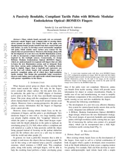 A Passively Bendable, Compliant Tactile Palm with RObotic Modular
  Endoskeleton Optical (ROMEO) Fingers