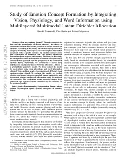 Study of Emotion Concept Formation by Integrating Vision, Physiology,
  and Word Information using Multilayered Multimodal Latent Dirichlet
  Allocation