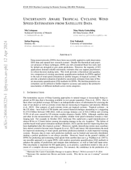 Uncertainty Aware Tropical Cyclone Wind Speed Estimation from Satellite
  Data