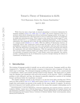 Toward a Theory of Tokenization in LLMs