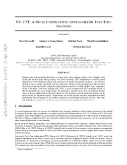NC-TTT: A Noise Contrastive Approach for Test-Time Training
