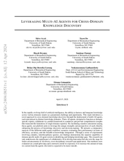 Leveraging Multi-AI Agents for Cross-Domain Knowledge Discovery