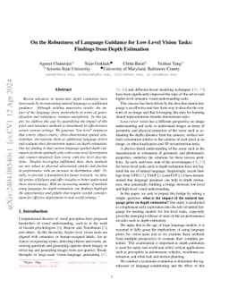 On the Robustness of Language Guidance for Low-Level Vision Tasks:
  Findings from Depth Estimation